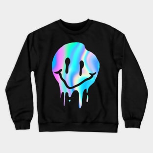 Happy Face Melt Trippy Design Crewneck Sweatshirt